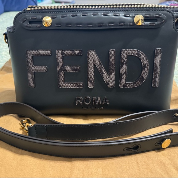 FENDI by the way Boston bag Medium with Python 🐍 - Picture 11 of 11